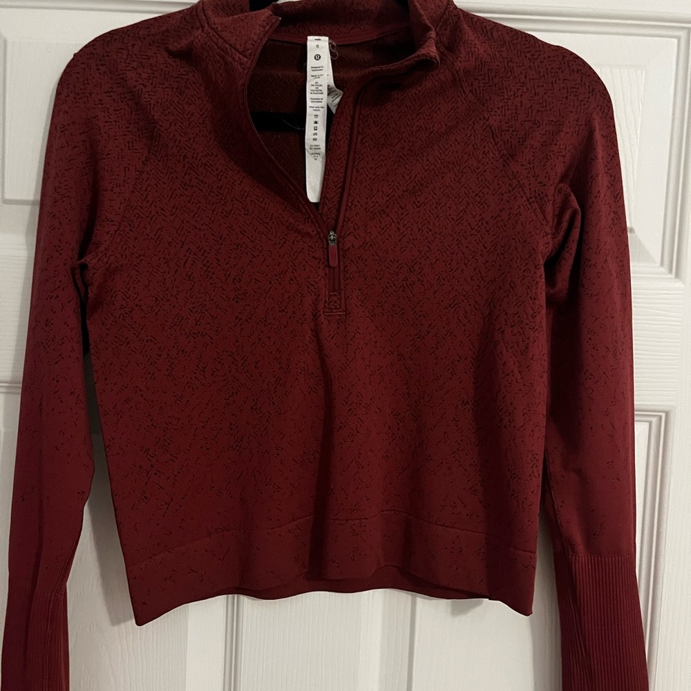 Lululemon Athletica Maroon Half-Zip Sweatshirt